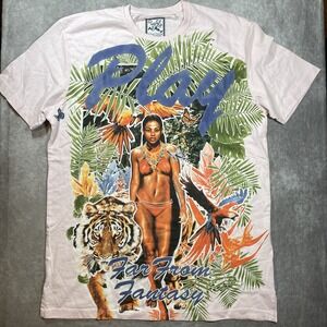 Play Cloths Men's Size L Short Sleeve Pink T-Shirt "Far From Fantasy"